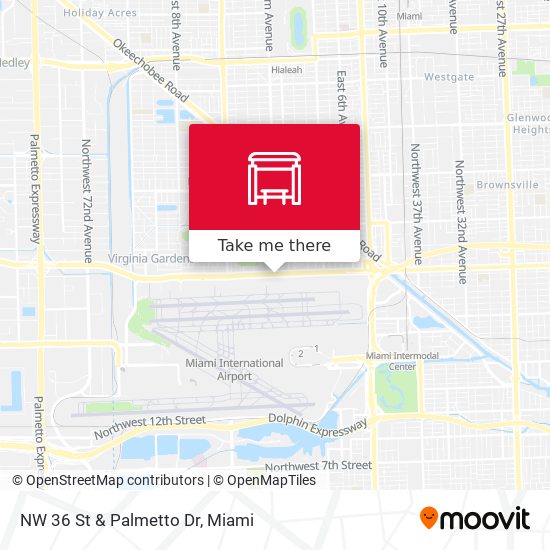 NW 36 St & Palmetto Dr map