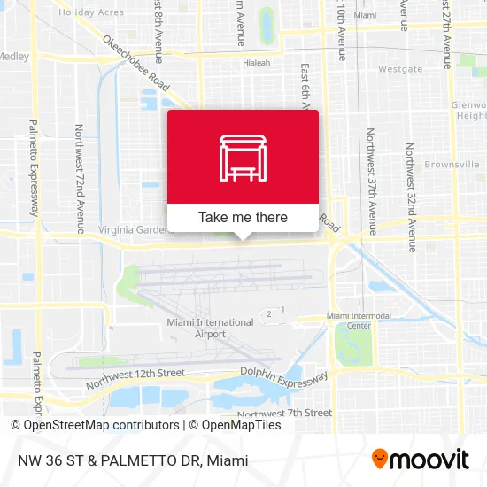 NW 36 ST & PALMETTO DR map