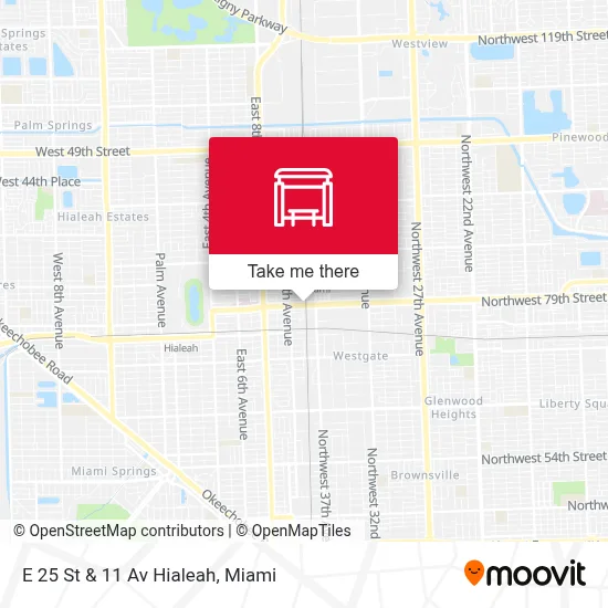 E 25 St & 11 Av Hialeah map