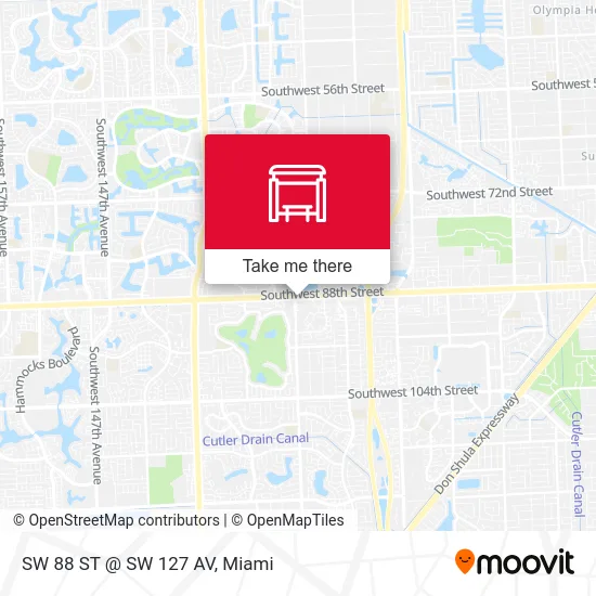 Mapa de SW 88 ST @ SW 127 AV