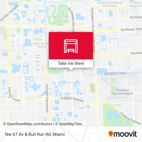 Nw 67 Av & Bull Run Rd map