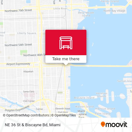 NE 36 St & Biscayne Bd map