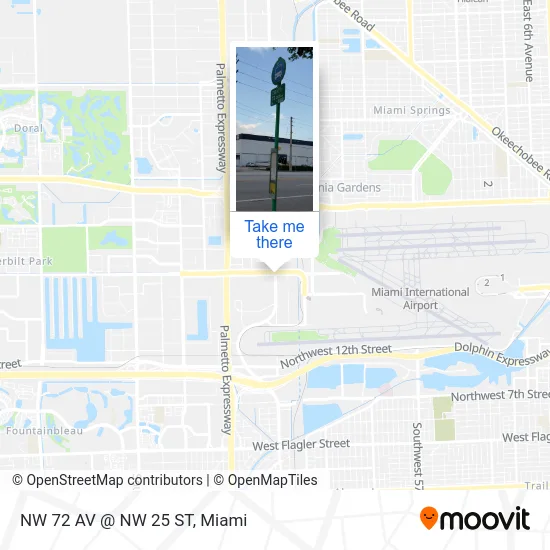 NW 72 AV @ NW 25 ST map