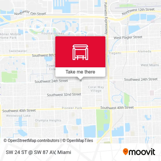 Mapa de SW 24 ST @ SW 87 AV
