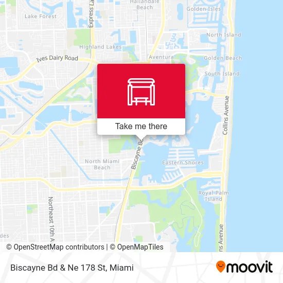 Biscayne Bd & Ne 178 St map