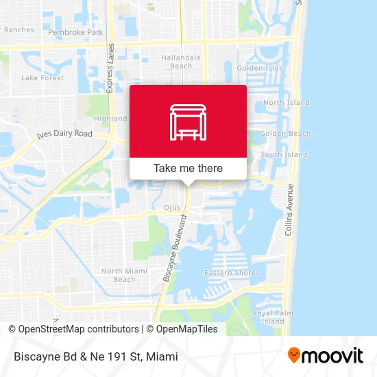 Biscayne Bd & Ne 191 St map