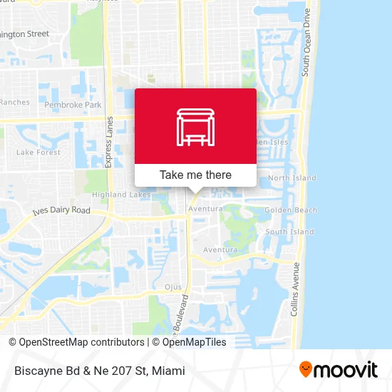 Biscayne Bd & Ne 207 St map