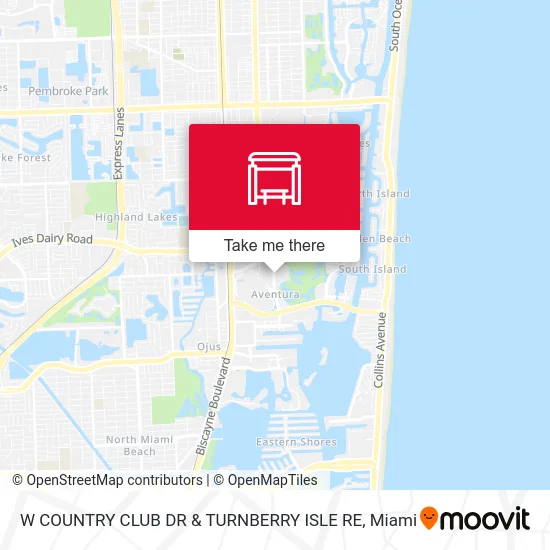 Mapa de W COUNTRY CLUB DR & TURNBERRY ISLE RE