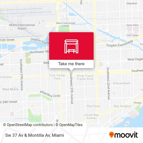 Sw 37 Av & Montilla Av map