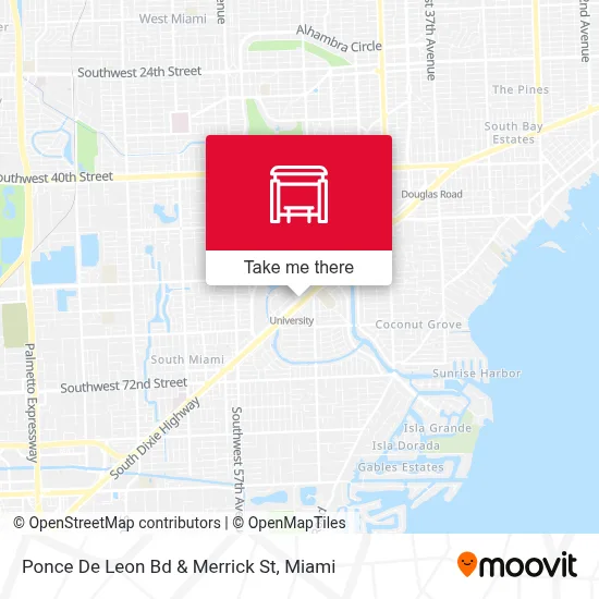 Ponce De Leon Bd & Merrick St map