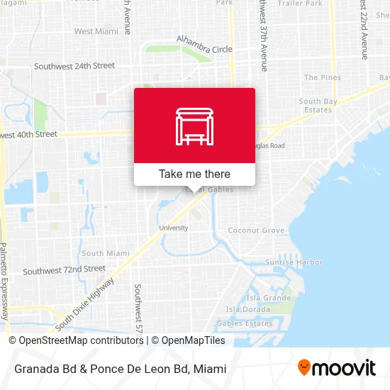 Granada Bd & Ponce De Leon Bd map