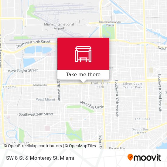 SW 8 St & Monterey St map