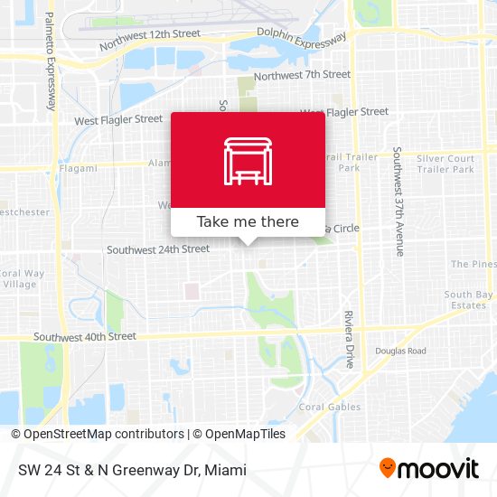 SW 24 St & N Greenway Dr map