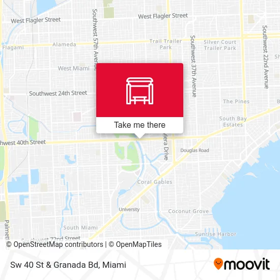 Sw 40 St & Granada Bd map