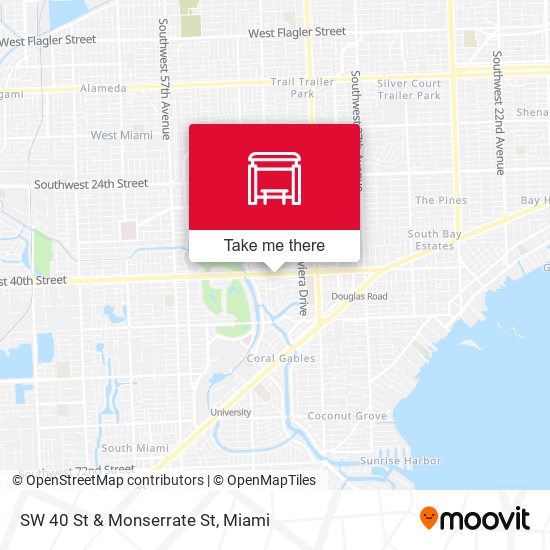 SW 40 St & Monserrate St map