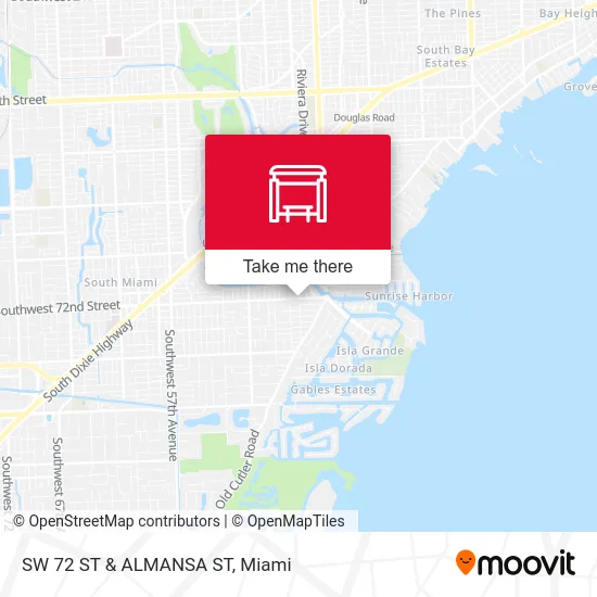 SW 72 ST & ALMANSA ST map