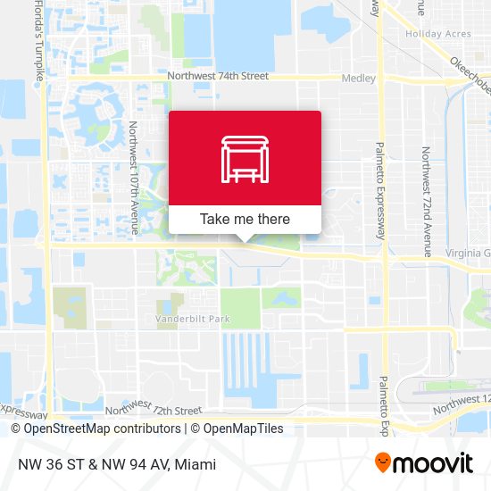 NW 36 St & NW 94 Av map