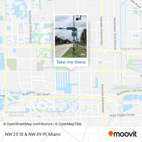 NW 25 St & NW 89 Pl map