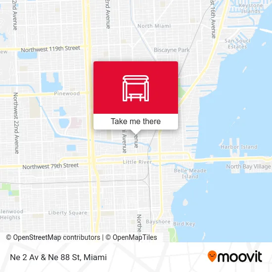 Ne 2 Av & Ne 88 St map