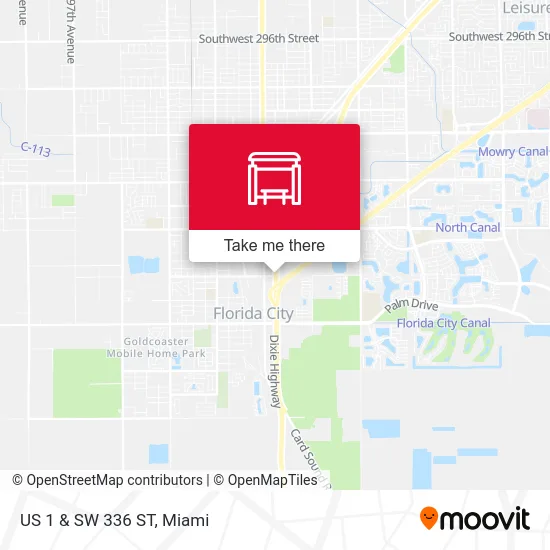 US 1 & SW 336 ST map