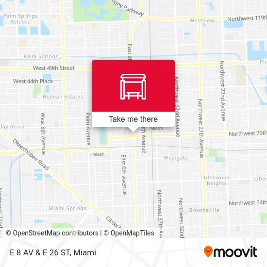 E 8 AV & E 26 ST map