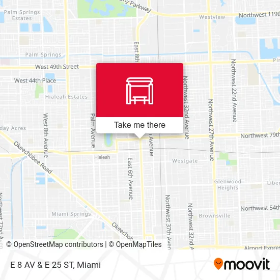E 8 AV & E 25 ST map