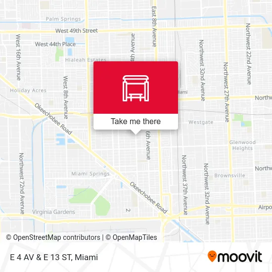 Mapa de E 4 AV & E 13 ST