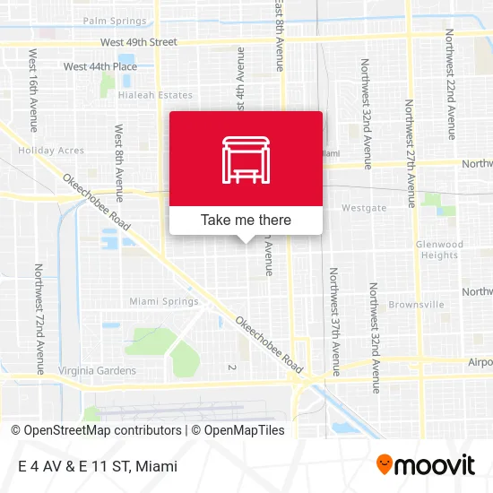 Mapa de E 4 AV & E 11 ST