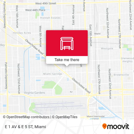 Mapa de E 1 AV & E 5 ST