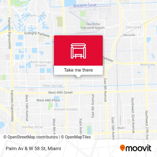 Palm Av & W 58 St map