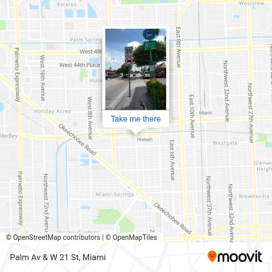Palm Av & W 21 St map