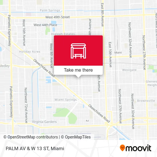 Mapa de PALM AV & W 13 ST