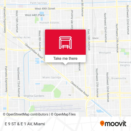 Mapa de E 9 ST & E 1 AV