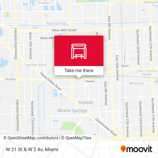 W 21 St & W 2 Av map