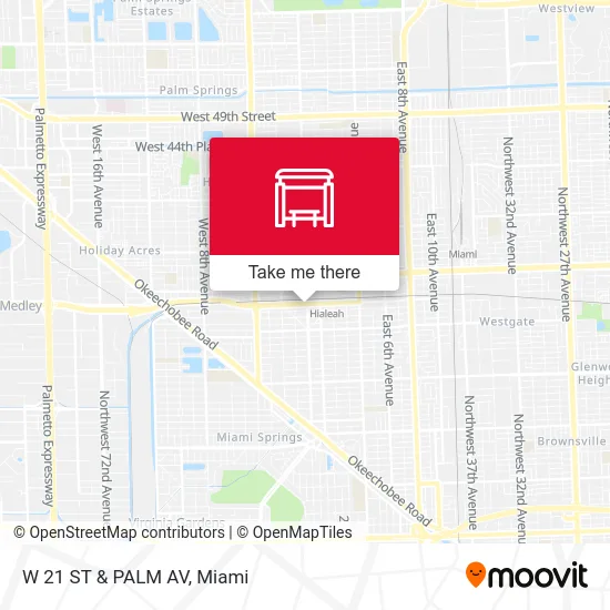 W 21 ST & PALM AV map