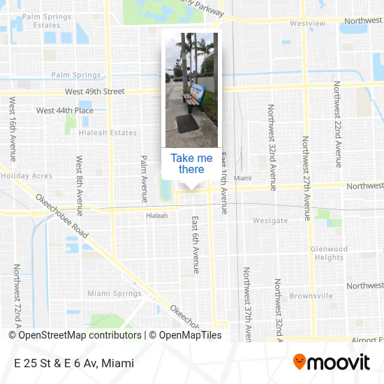 E 25 St & E 6 Av map