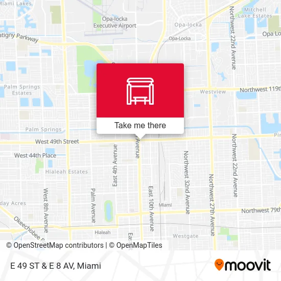 E 49 ST & E 8 AV map