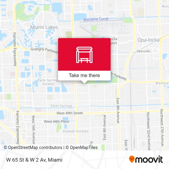 W 65 St & W 2 Av map