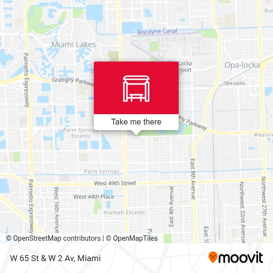 W 65 St & W 2 Av map