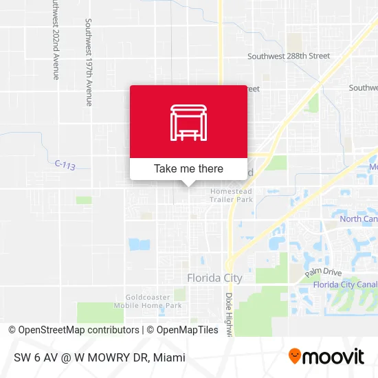 Mapa de SW 6 AV @ W MOWRY DR