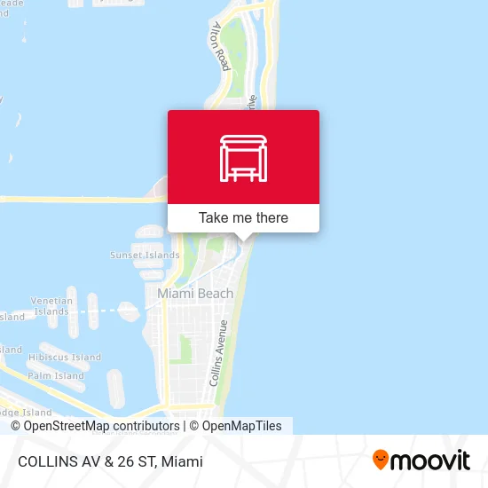 COLLINS AV & 26 ST map