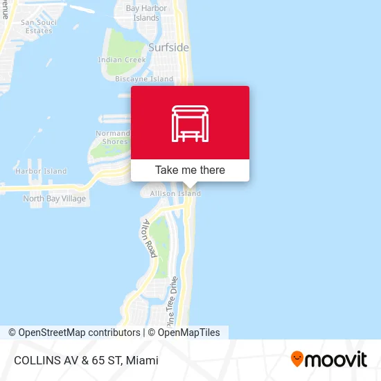 COLLINS AV & 65 ST map