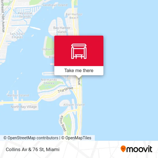 Collins Av & 76 St map