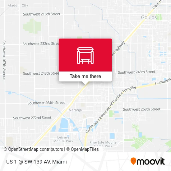 US 1 @ SW 139 AV map