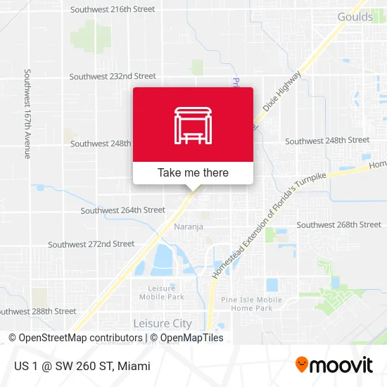 US 1 @ SW 260 ST map