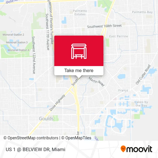 US 1 @ BELVIEW DR map