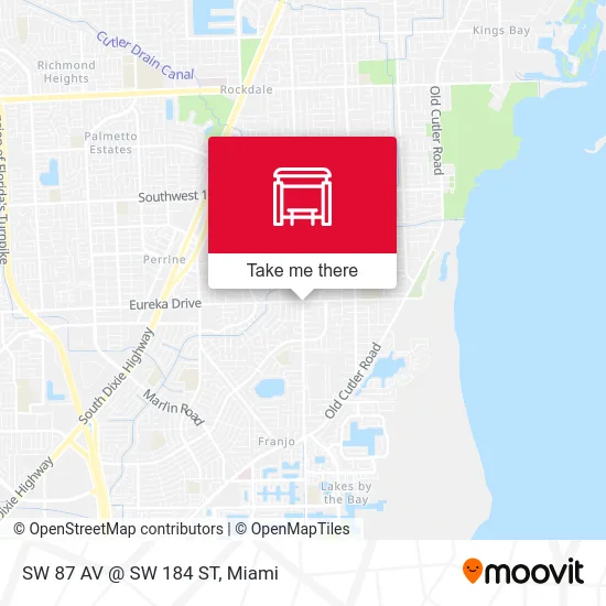 SW 87 AV @ SW 184 ST map