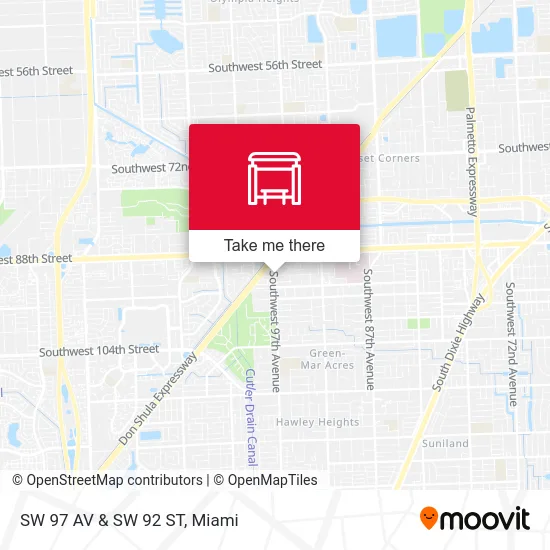 SW 97 AV & SW 92 ST map