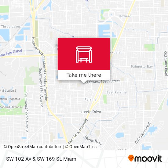 SW 102 Av & SW 169 St map