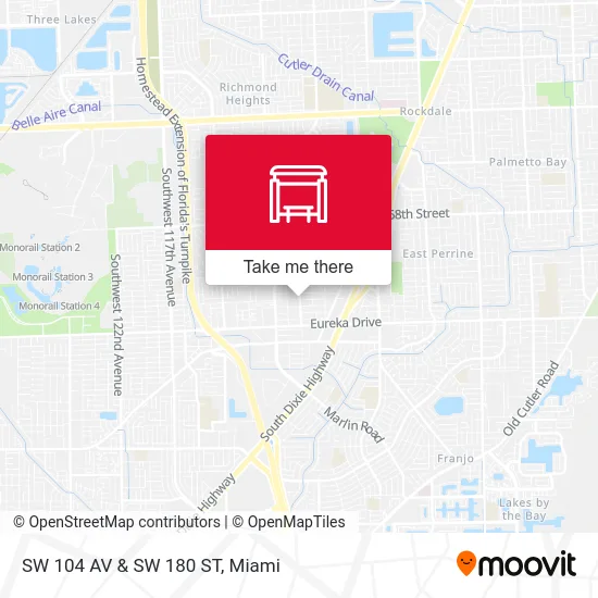 SW 104 AV & SW 180 ST map
